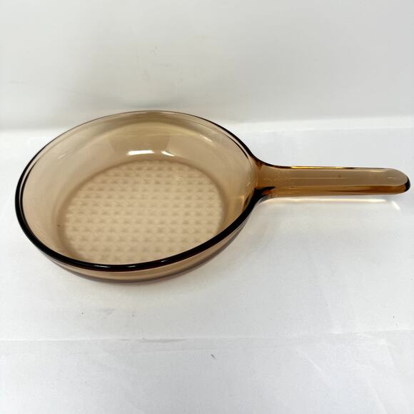 Vision Corning France Amber Glass Skillet Fry Pan 7” Vintage Cookware - Picture 1 of 7